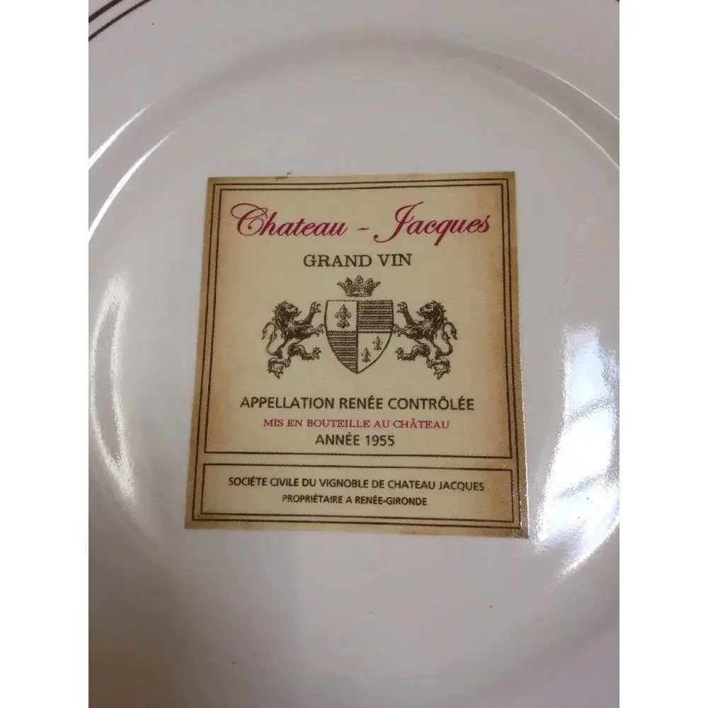 4 Restoration Hardware 2003 French Wine Label Cheese Dessert Salad Plates 8